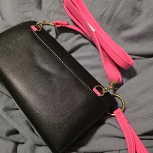 No Boundaries Black and Pink Crossbody Bag